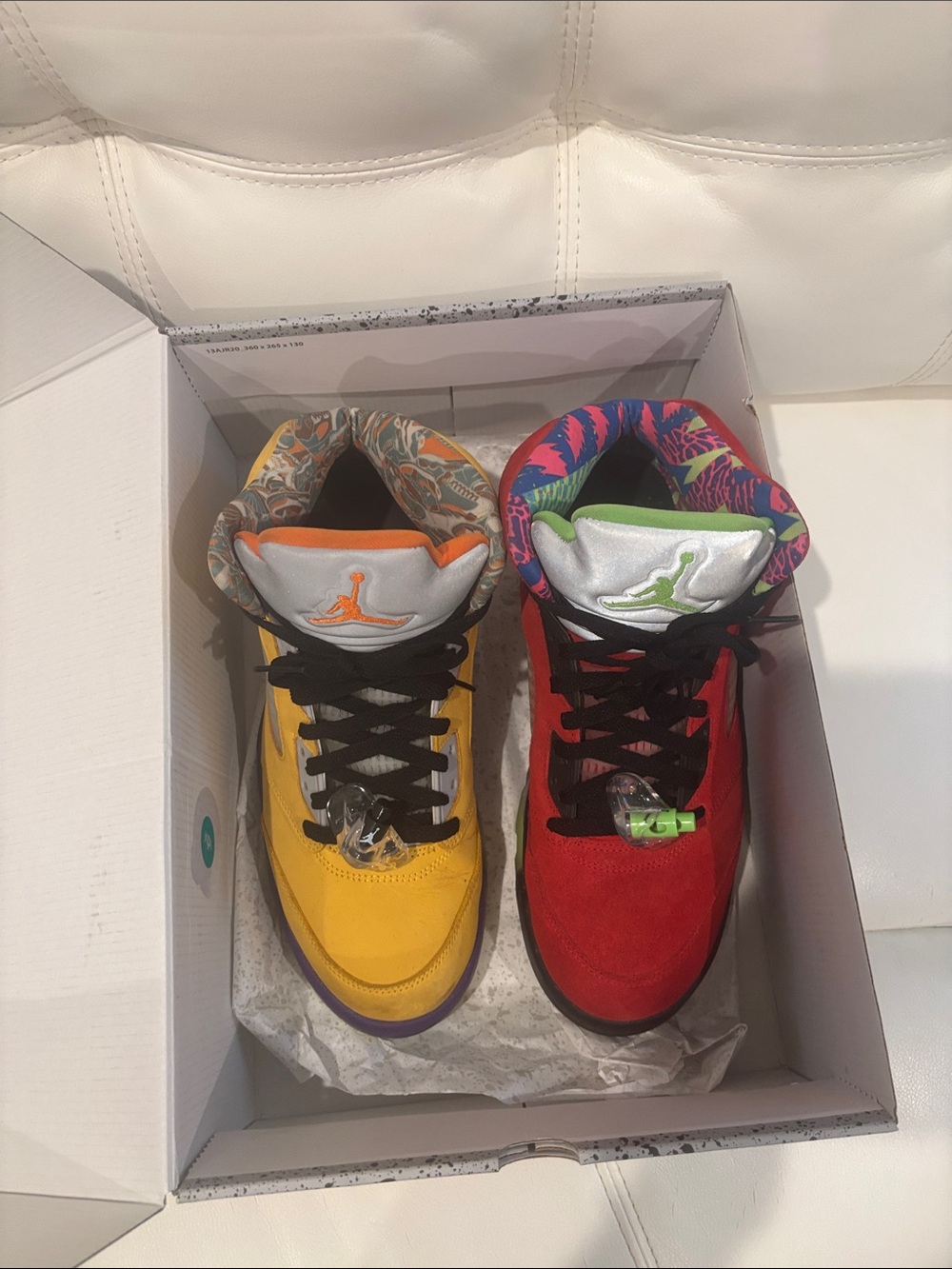 Jordan Men’s Mismatched Colorblock High-Top Sneakers - Yellow & Red
